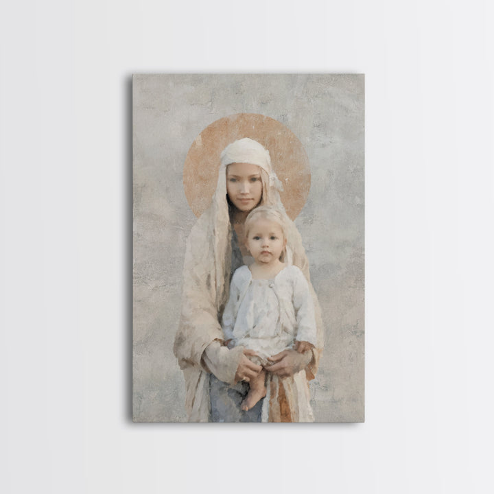 Holy Silhouette, Framed Canvas Print, Christian Wall Art, Christian Art Canvas, Christian Painting, Christian Gift Ideas, Christmas Art