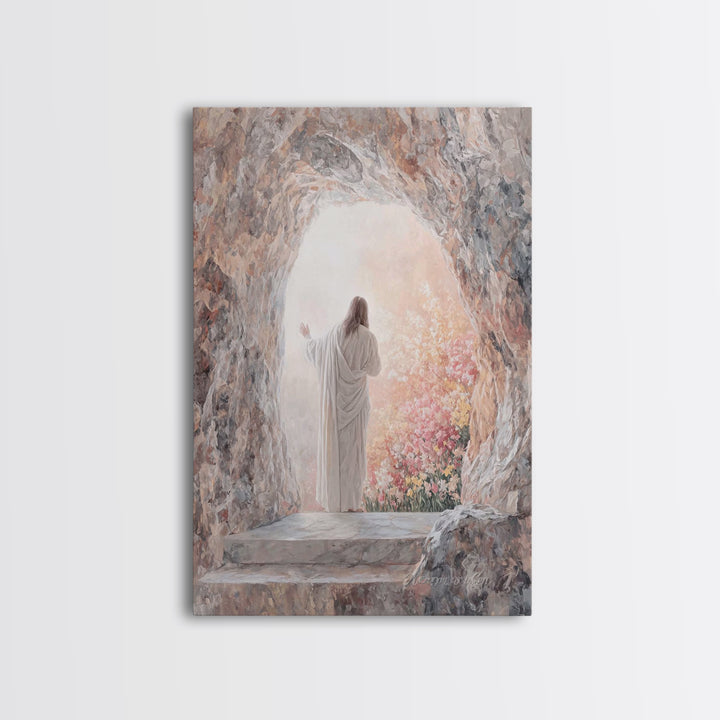 Risen Morning Light – Framed Canvas Print – Christian Wall Art – Jesus Painting – Christian Art Canvas – Christian Art – Christian Gift