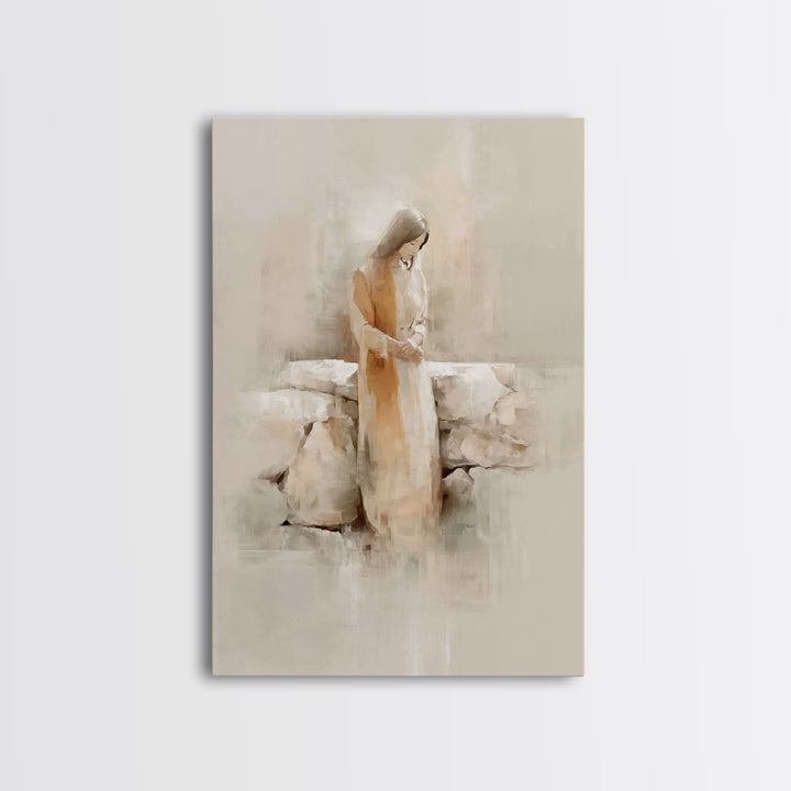 Garden Of Hope – Framed Canvas Print – Christian Art Canvas – Minimalist Christian Art – Christian Wall Art – Christian Painting – Christia
