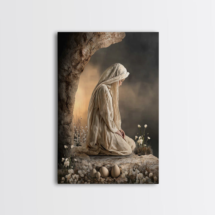 Sacred Vigil – Framed Canvas Print – Christian Wall Art – Christian Art Canvas – Christian Painting – Moody Christian Art – Christian Art G