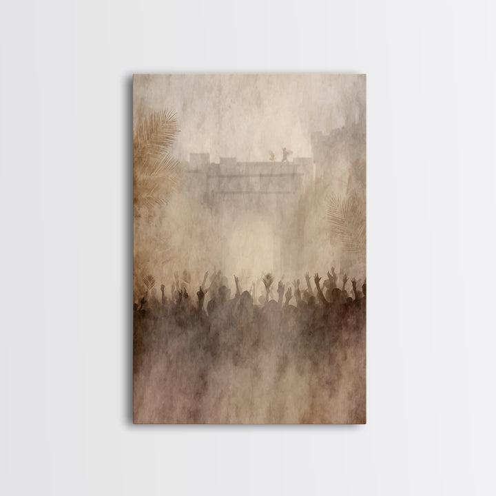 Crowds Of Praise | Framed Canvas Print | Christian Wall Art | Christian Art Work | Modern Christian Art | Christian Gift Ideas