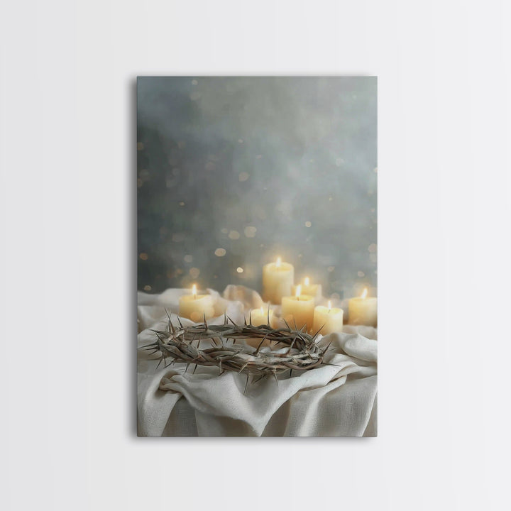 Glowing Redemption, Framed Canvas Print, Christian Art Canvas, Christian Wall Art, Moody Christian Art, Christian Gift Ideas