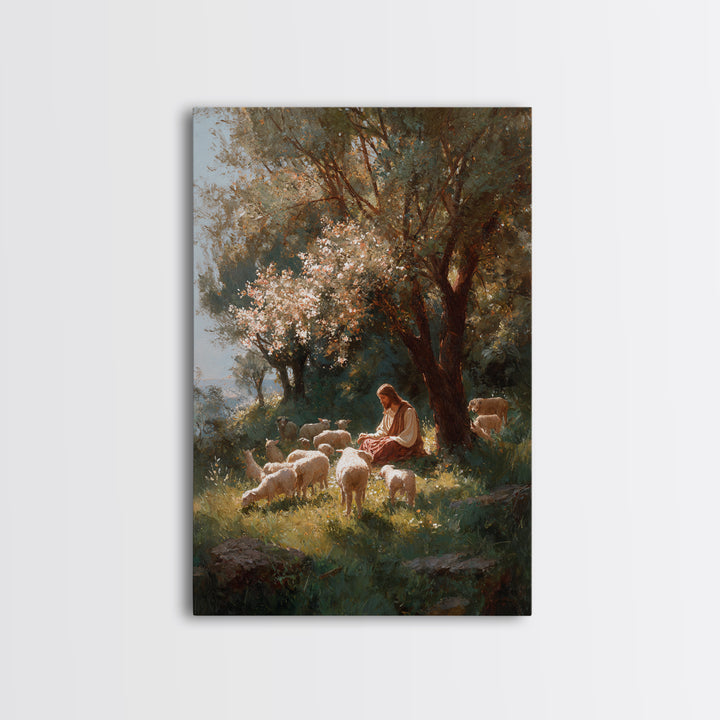 Garden Light – Framed Canvas Print – Christian Art Canvas – Jesus Painting – Christian Wall Art – Vintage Christian Art – Christian Gift Id