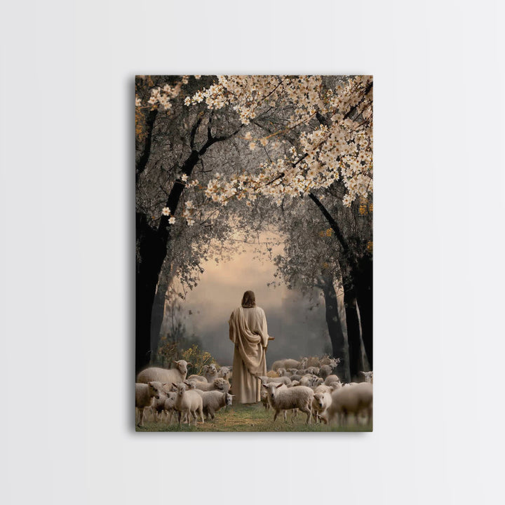 Blossom Path – Framed Canvas Print – Christian Art Canvas – Christian Art Print – Jesus Painting – Christian Wall Art – Christian Christmas