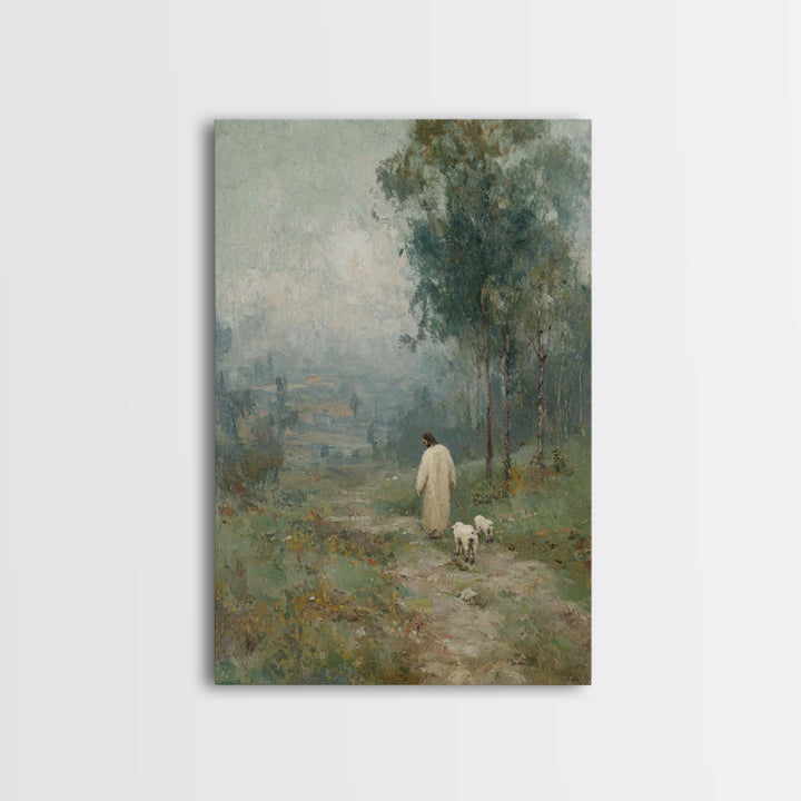 Gentle Journey – Framed Canvas Print – Christian Art Canvas – Christian Wall Art – Jesus Painting – Subtle Christian Art – Christian Decor