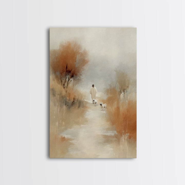 Desert Pathway – Framed Canvas Print – Christian Art Canvas – Christian Wall Art – Jesus Painting – Moody Christian Art – Christian Gift Id
