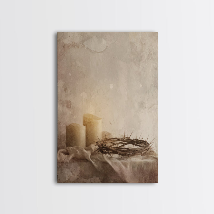 Quiet Sacrifice – Framed Canvas Print – Christian Art Canvas – Christian Wall Art – Subtle Christian Art – Christian Christmas Art