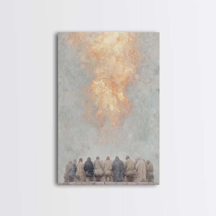 Pentecost Flame – Framed Canvas Print – Christian Wall Art – Christian Art Canvas – Christian Painting – Vintage Christian Art – Christian