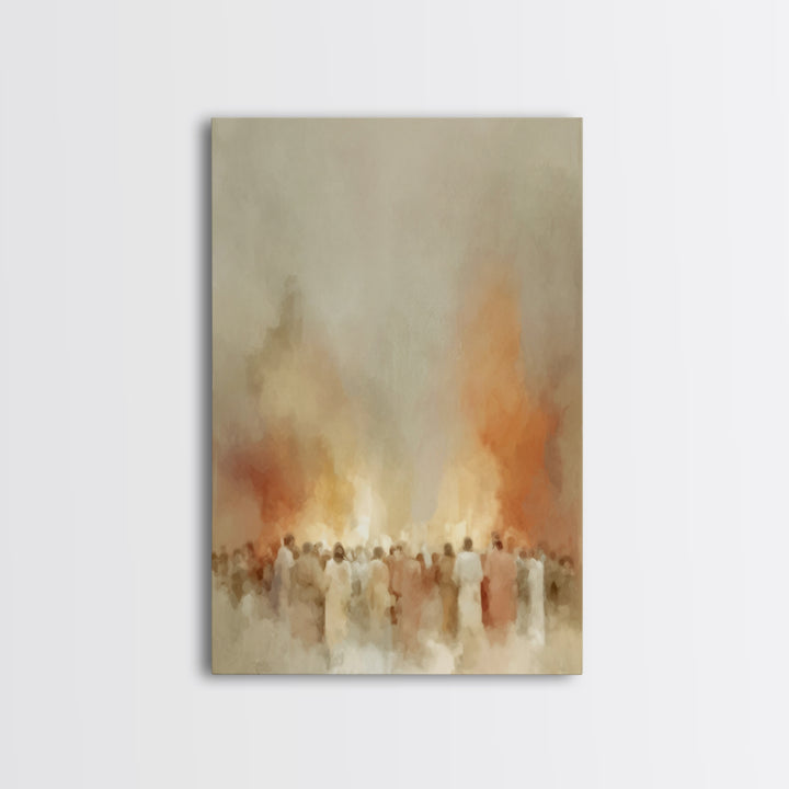 Gathered In Spirit – Framed Canvas Print – Christian Wall Art – Christian Art Canvas – Christian Painting – Vintage Christian Art – Subtle