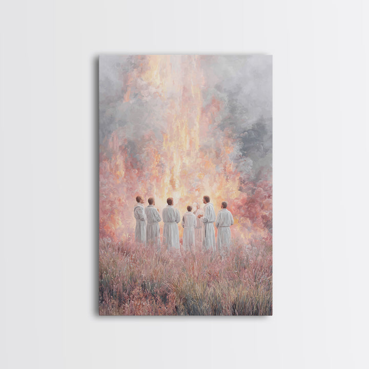 Fires Of Fellowship – Framed Canvas Print – Christian Wall Art – Christian Art Canvas – Christian Painting – Christian Art – Vintage Christ