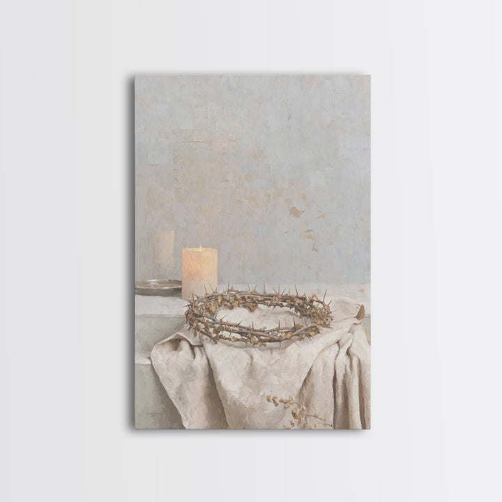 Mercy Crown Light, Framed Canvas Print, Christian Art Canvas, Christian Wall Art, Modern Christian Art, Christian Gift