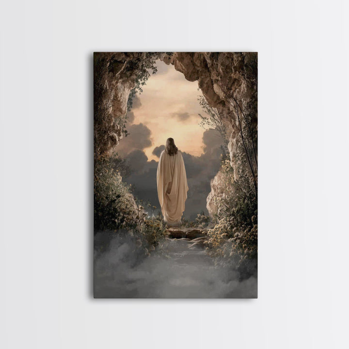 Resurrection Path – Framed Canvas Print – Christian Wall Art – Christian Art Canvas – Jesus Painting – Large Christian Painting – Modern Ch