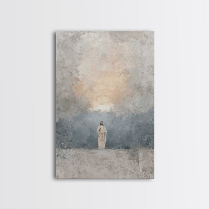 Dawn Of Mercy – Framed Canvas Print – Christian Wall Art – Christian Art Canvas – Jesus Painting – Minimalist Christian Art – Christian Art