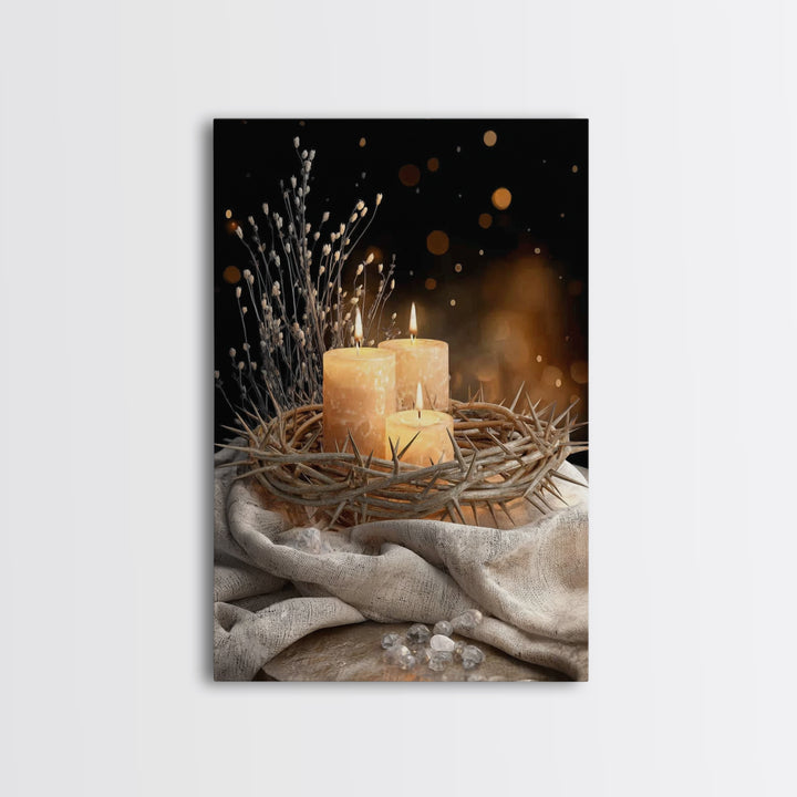 Crown Of Light – Framed Canvas Print – Christian Wall Art – Christian Art Canvas – Christmas Art – Christian Decor – Moody Christian Art