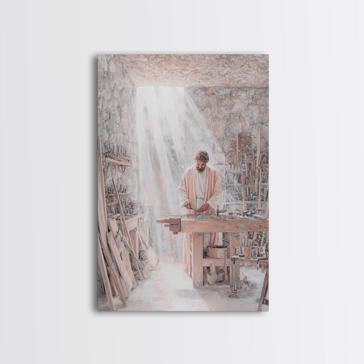 Light Of Labor - Framed Canvas Print - Christian Wall Art - Jesus Painting - Christian Art Canvas - Christian Decor - Christian Gift Ideas