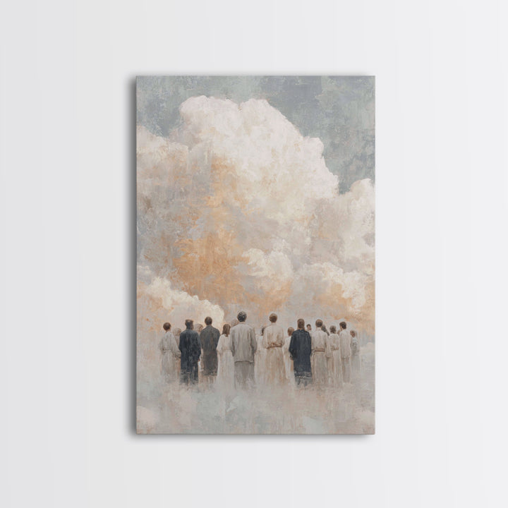Cloudward Gathering - Framed Canvas Print - Christian Art Canvas - Christian Wall Art - Christian Painting - Christian Decor - Christmas Ar