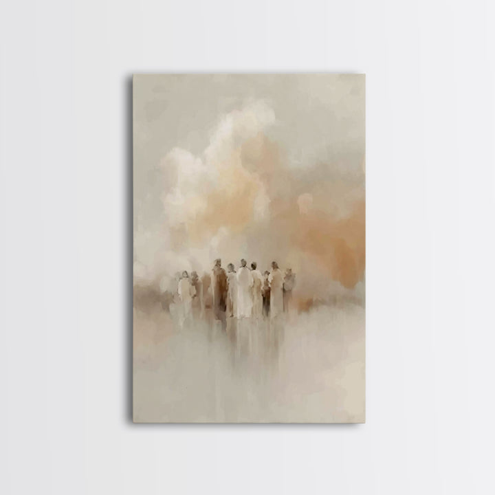 Soft Cloud Gathering, Framed Canvas Print, Christian Wall Art, Christian Art Canvas, Christian Painting, Christian Decor, Christmas Art