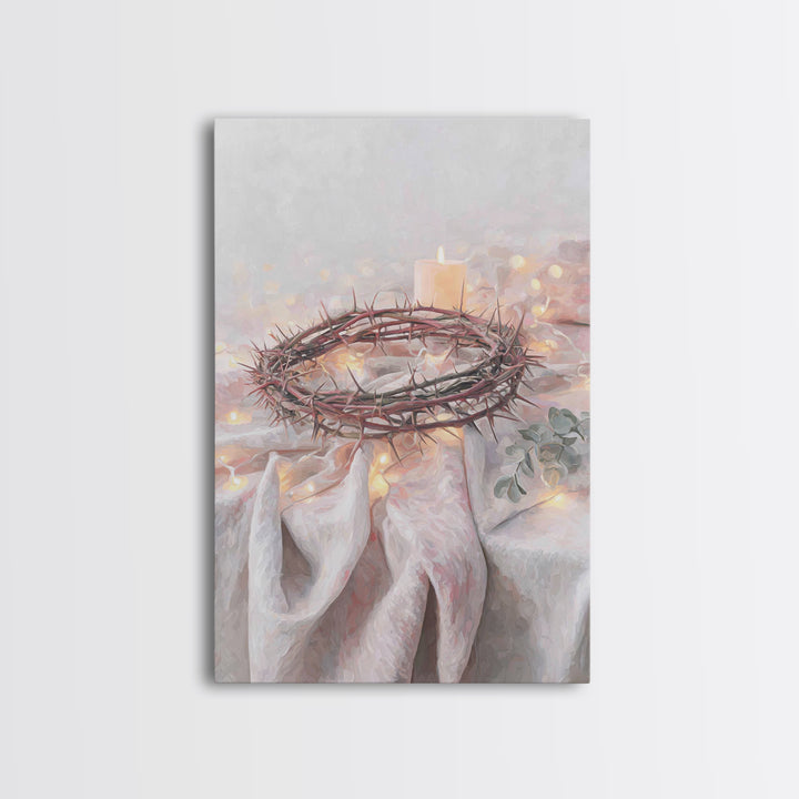 Thorns Of Grace | Framed Canvas Print | Christian Art Canvas | Christian Christmas Art | Christian Wall Art | Subtle Christian Art | Christ