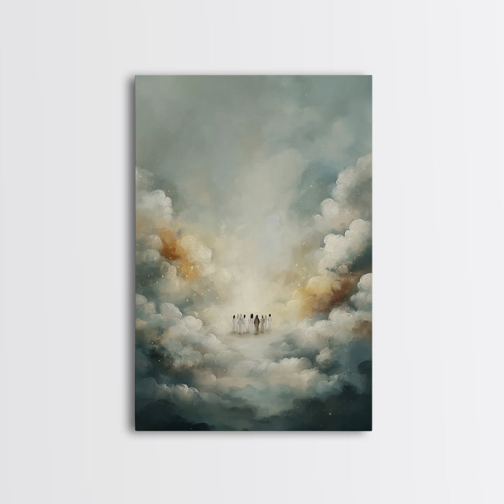 Celestial Gathering - Framed Canvas Print - Christian Wall Art - Christian Art Canvas - Christian Painting - Christian Decor - Christmas Ar