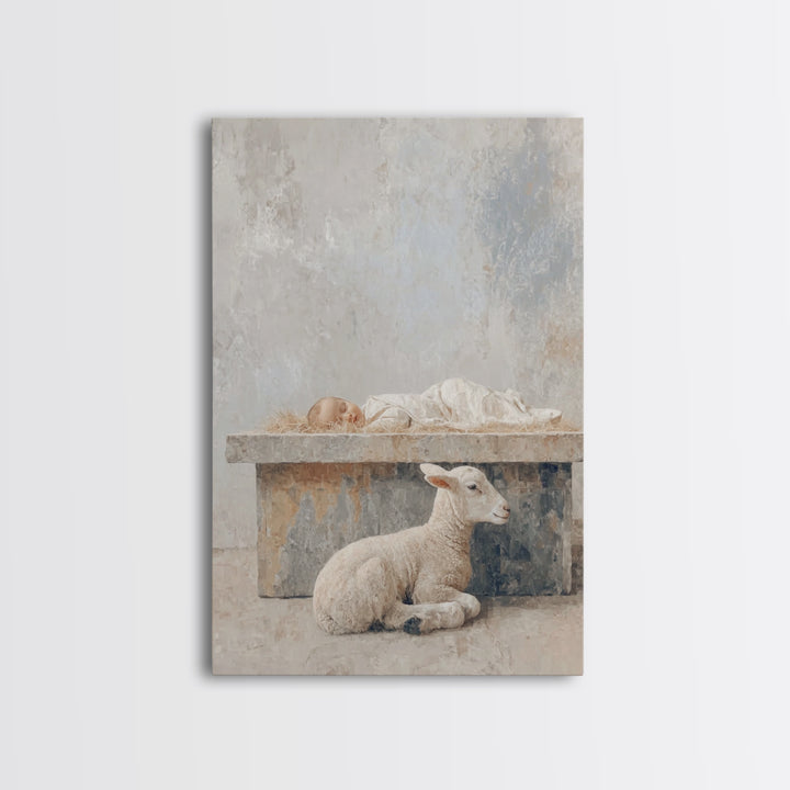 Manger Quiet Hope – Framed Canvas Print – Christian Wall Art – Christian Christmas Art – Christian Art Canvas – Subtle Christian Art – Jesu