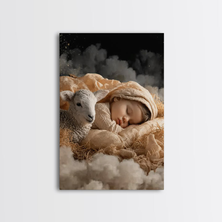 Heaven’s Soft Peace – Framed Canvas Print – Christian Wall Art – Christian Art Canvas – Jesus Painting – Christian Christmas Art – Christia