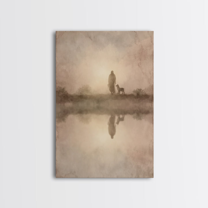 Shepherd’s Gentle Path – Framed Canvas Print – Christian Art Canvas – Christian Wall Art – Subtle Christian Art – Christian Painting – Chri