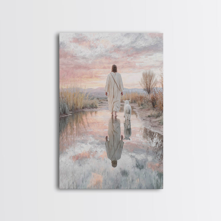 Still Waters Grace – Framed Canvas Print – Christian Art Canvas – Christian Painting – Jesus Art Print – Large Christian Art – Christian De
