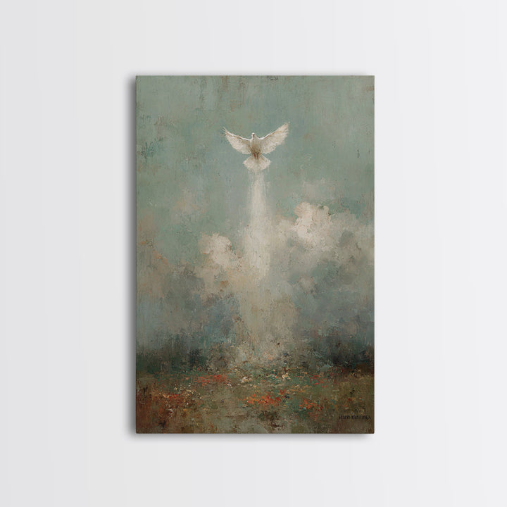 Rising Peace, Framed Canvas Print, Christian Art Canvas, Christian Wall Art, Christian Christmas Art, Unique Christian Art, Moody Christian