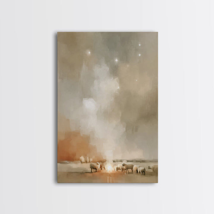 Silent Star Rising – Framed Canvas Print – Christian Wall Art – Christmas Art – Christian Art Canvas – Vintage Christian Art – Christian Ch