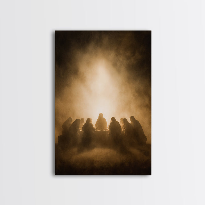 Supper Of Grace – Framed Canvas Print – Christian Art Canvas – Christian Wall Art – Jesus Painting – Christian Christmas Art – Vintage Chri