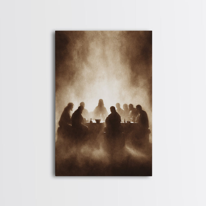 Table Of Fellowship – Framed Canvas Print – Christian Wall Art – Jesus Painting – Christian Art Canvas – Moody Christian Art – Christian Ch