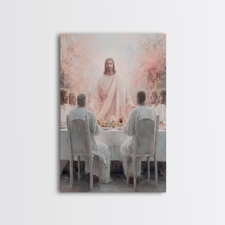 Light Of Communion – Framed Canvas Print – Christian Art Canvas – Christian Painting – Christian Wall Art – Jesus Christmas Art – Vintage C