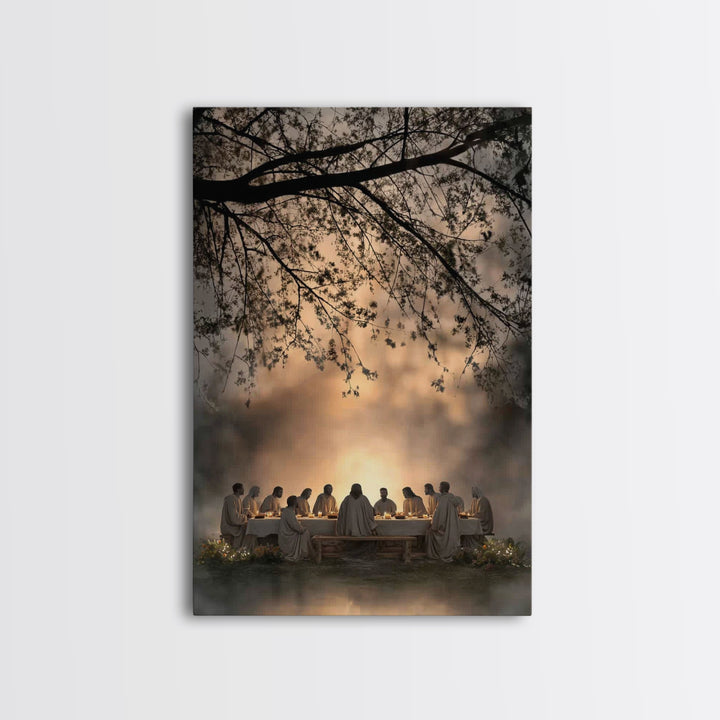 Sacred Gathering – Framed Canvas Print – Christian Wall Art – Christian Art Canvas – Jesus Painting – Subtle Christian Art – Christian Chri