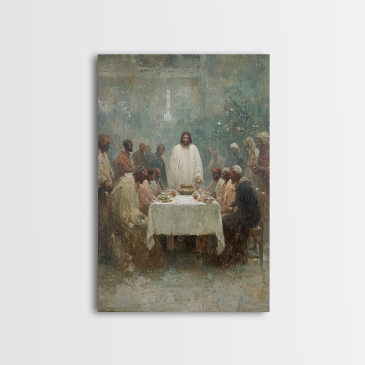 Garden Supper Peace – Framed Canvas Print – Christian Art Canvas – Jesus Painting – Christian Wall Art – Christian Christmas Art – Moody Ch