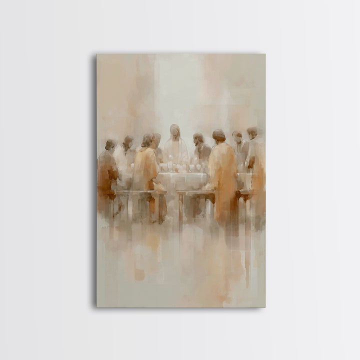 Holy Feast Circle – Framed Canvas Print – Christian Painting – Christian Wall Art – Jesus Art Print – Christian Art Canvas – Vintage Christ