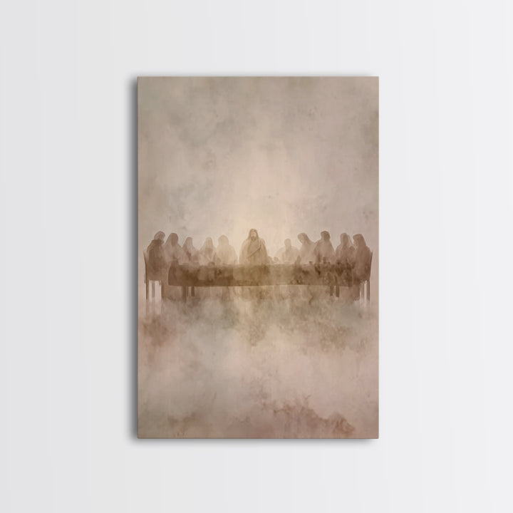 Table Of Twelve – Framed Canvas Print – Christian Art Canvas – Christian Wall Art – Jesus Painting – Minimalist Christian Art – Christian C