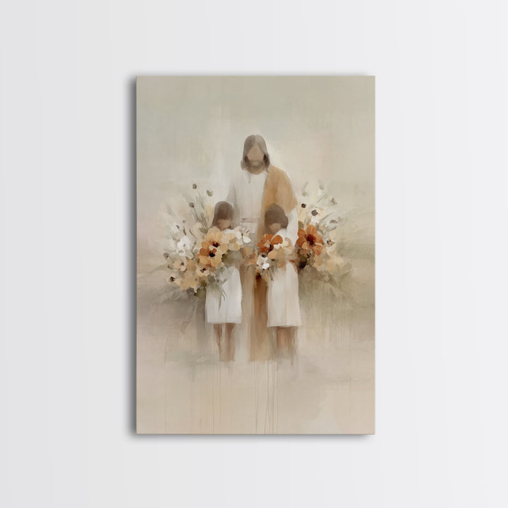 Garden Of Blessing | Framed Canvas Print | Christian Art Canvas | Jesus Art Print | Minimalist Christian Art | Christian Wall Art | Christi