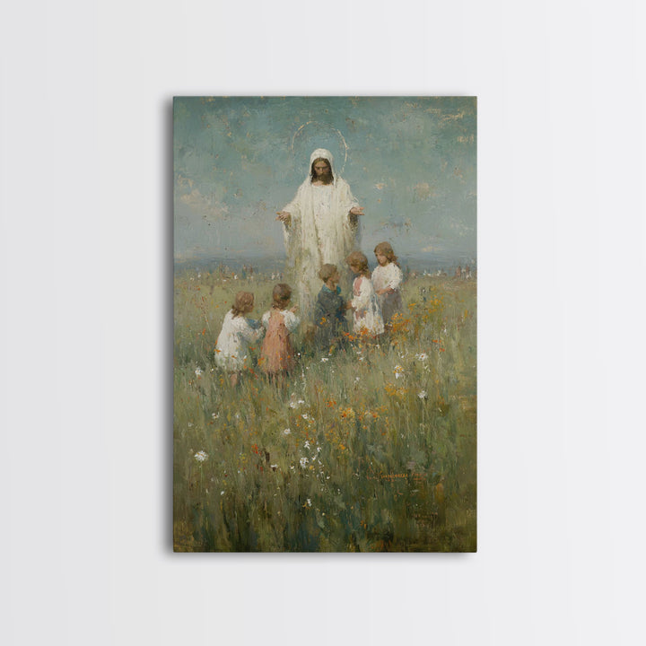 Field Of Hope – Framed Canvas Print – Christian Art Canvas – Jesus Painting – Christian Wall Art – Vintage Christian Art – Christian Art