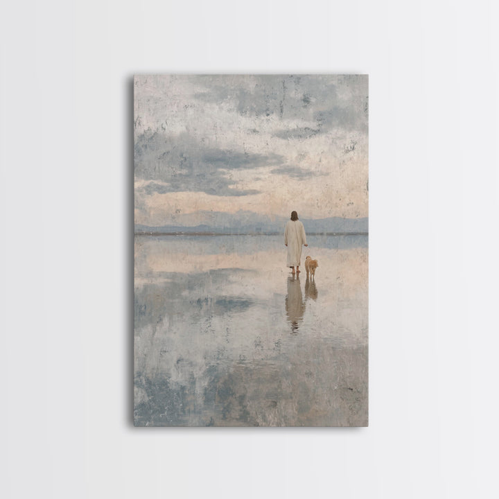 Walk Of Peace | Framed Canvas Print | Christian Wall Art | Jesus Canvas Art | Christian Art Canvas | Minimalist Christian Art | Christian P