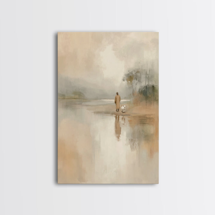 Quiet Shepherd Path – Framed Canvas Print – Christian Wall Art – Christian Art Canvas – Jesus Painting – Subtle Christian Art – Christmas A