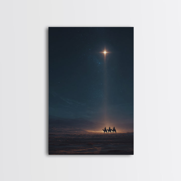 Guiding Light Promise | Framed Canvas Print | Christmas Art | Christian Art Canvas | Christian Wall Art | Moody Christian Art | Christmas A
