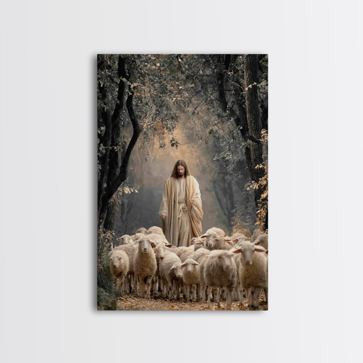 Divine Path Guide – Framed Canvas Print – Jesus Painting – Christian Wall Art – Christian Art Canvas – Large Christian Painting – Christian
