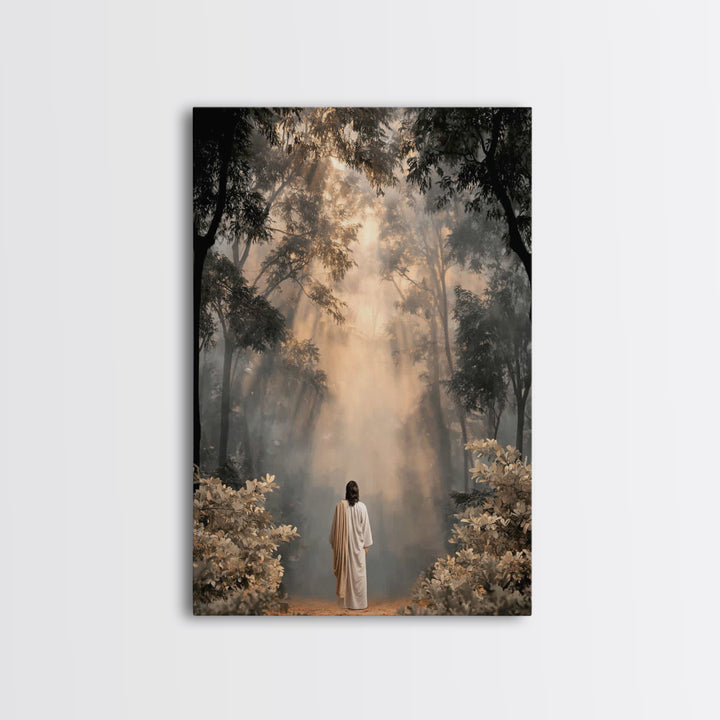Heavenlit Journey – Framed Canvas Print – Christian Wall Art – Christian Art Canvas – Moody Christian Art – Christian Painting – Christmas