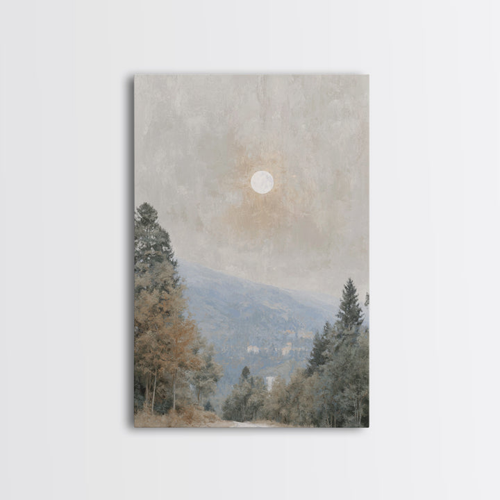 Moonlit Peace – Framed Canvas Print – Christian Art Canvas – Christian Wall Art – Moody Christian Art – Christmas Art – Christian Decoratio