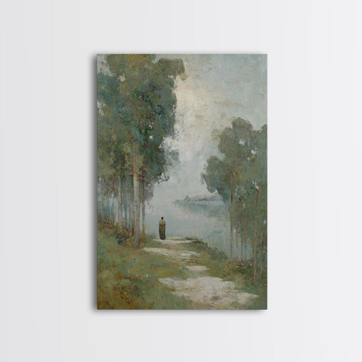 Quiet Pilgrim Way – Framed Canvas Print – Christian Art Canvas – Christian Wall Art – Vintage Christian Art – Christmas Wall Art – Christia