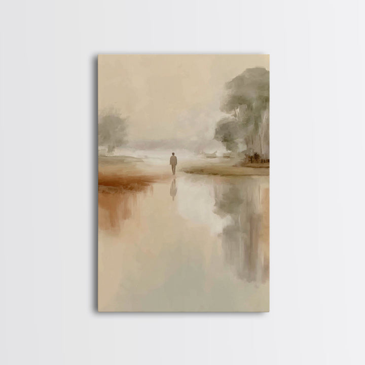 Silent Horizon | Framed Canvas Print | Christian Art | Christian Wall Art | Minimalist Christian Art | Jesus Painting | Christian Christmas