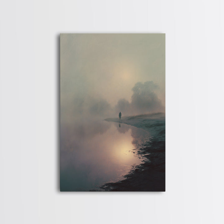 Twilight Journey, Framed Canvas Print, Christian Paintings, Jesus Art Print, Christian Art Gift, Moody Christian Art, Christmas Wall Art