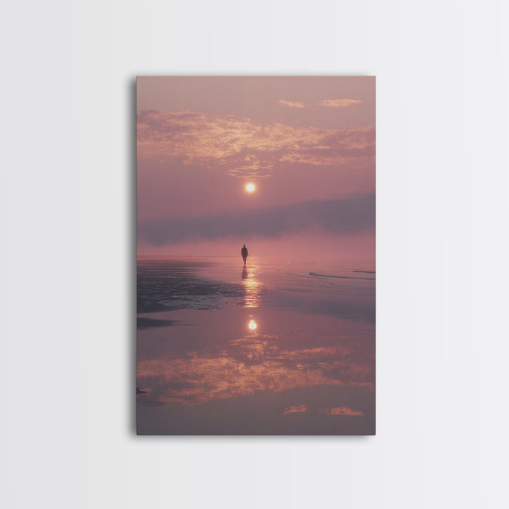 Dawn Walk Serenity – Framed Canvas Print – Christian Wall Art – Modern Christian Art – Christian Art Canvas – Christian Painting – Christia