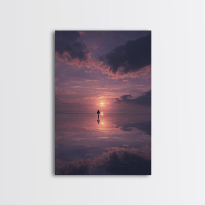 Twilight Solemn Journey, Framed Canvas Print, Christian Wall Art, Christian Art Canvas, Moody Christian Art, Christian Painting, Christian