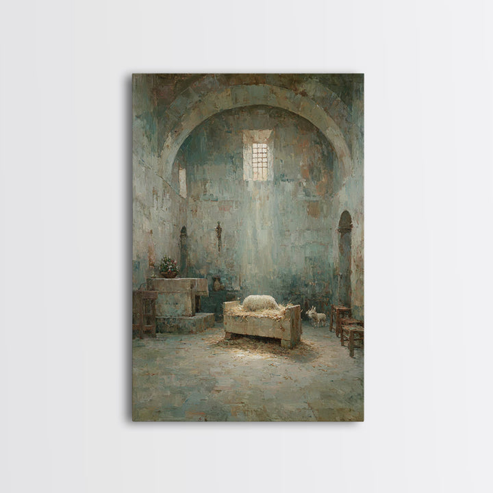 Sanctuary Manger Peace | Framed Canvas Print | Christian Wall Art | Vintage Christian Art | Christian Art Canvas | Christian Painting | Sub